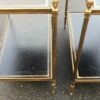1970' Paire d’Étagères ou Similaires en Bronze Maison Baguès et 2 Plateaux Gainés de Cuir Noir 64 x 37 cm – Image 8