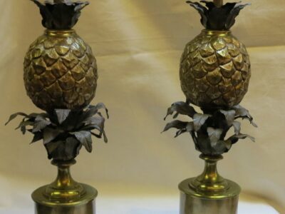 1950/70 Pair of lamps pineapple in bronze in the style of Charles