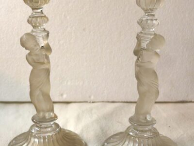 Pair of Candlesticks Baccarat signed to the children