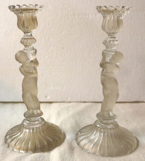 Pair of Candlesticks Baccarat signed to the children