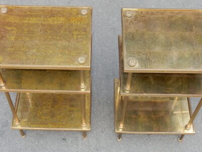 950/70' Pair  of stools or Ends of Sofa  Maison Bagués,with gold leaf ,30 X 38,5 cm