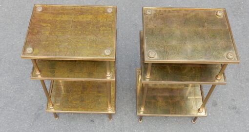 950/70' Pair  of stools or Ends of Sofa  Maison Bagués,with gold leaf ,30 X 38,5 cm