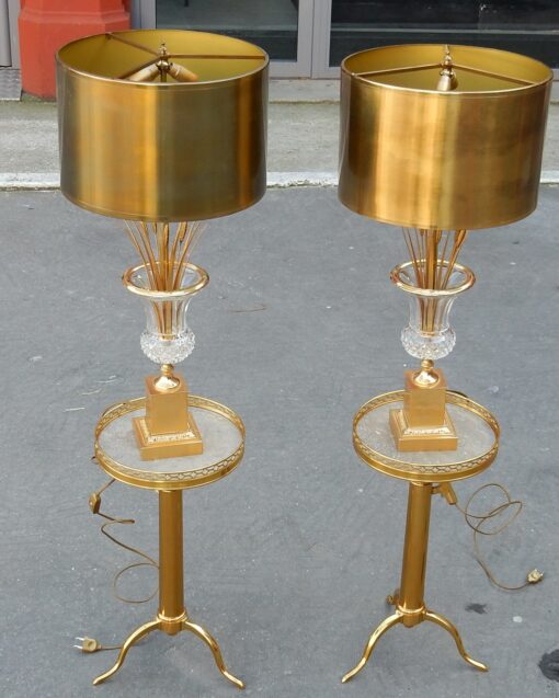 1950-70 ' Pair of Crystal and Bronze Lamp In The Styele Of Maison Charles - Image 3
