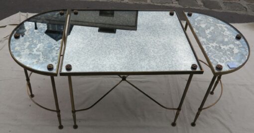 1950 Tripartite table tans and aged mirror style Maison Bagués - Image 6