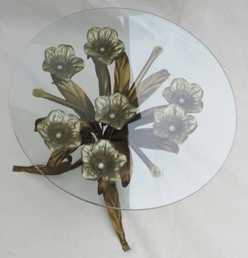 Pedestal table 70 in metal in flowers