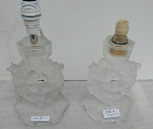 1950/70 Pair of lamps signed LALIQUE - Image 4
