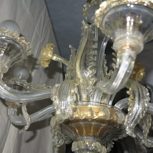 1900/20' Chandelier  Murano cristal and gold  with 6 lights arms - Image 7