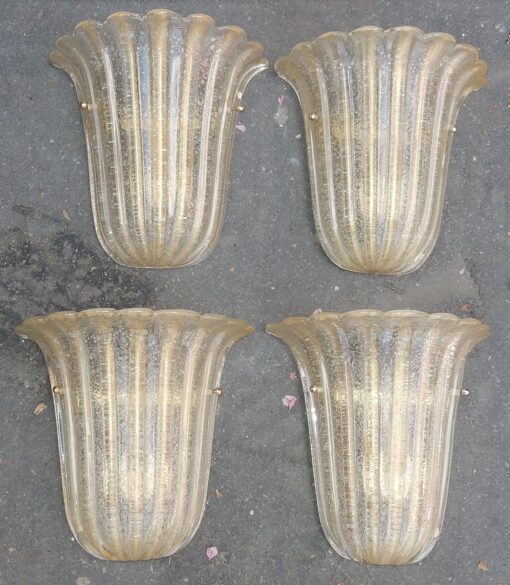 1960/70' Série de 4 Appliques  en Verre de Murano Barovier & Toso