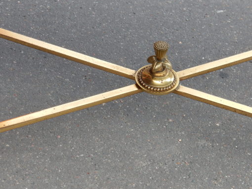 1970' Table Basse en Bronze Avec Entretoise Maison Baguès Avec Plateau Miroir Oxydé 90 X 45 cm – Image 4