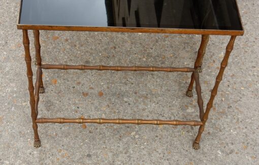 1950/70' Series of 3 Gigognes Tables Model Bamboo with Feet Maison Baguès - Image 4