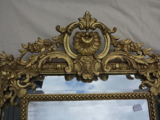 Miroir Style Régence à Coquille Glaces Mercure Parecloses Doré à l'or 120 x 88 cm – Image 7