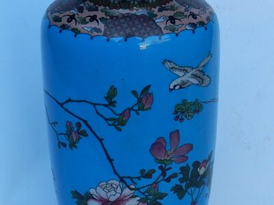 1890' Lampe Cloisonnée Japon Aux Oiseaux et Fleurs