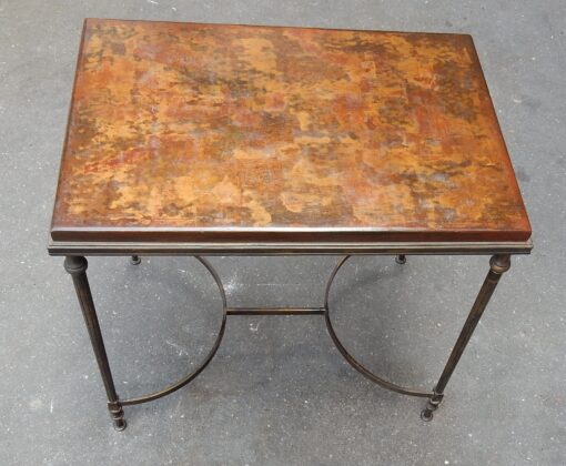 1950/70' Paire de Bouts de Canapés Bronze , Plateau Laque de Chine Style Maison Jansen 51 X 36 cm – Image 2