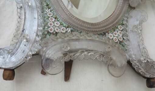 Murano Mirror Decorated with Flowers in Micromosaique - Image 4