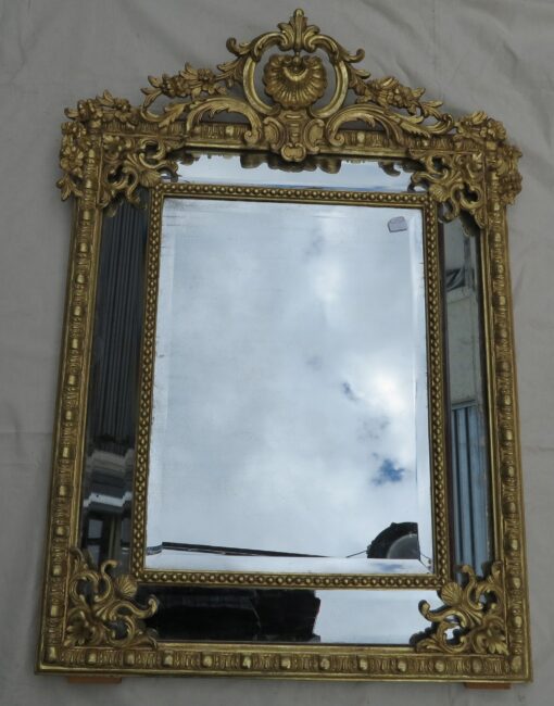 Miroir Style Régence à Coquille Glaces Mercure Parecloses Doré à l'or 120 x 88 cm – Image 8