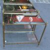 1950/70 4 rectangular ends of sofa Maison Bagués brass and tans trays mirror olded oxyded gilted  with Olympic flames - Image 3