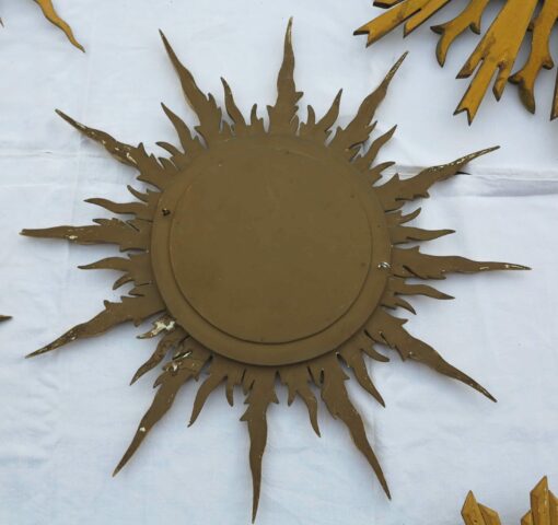 1950' Miroir soleil Convexe, bois doré - 56 cm – Image 3