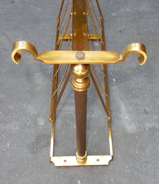 1970' Porte Revue Maison Jansen en Bronze Doré, Plateau Miroir Oxydé – Image 8