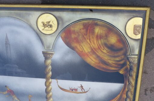 1950′ Eglomised Panel “Gondola ride for the Carnival of Venice” - Image 4