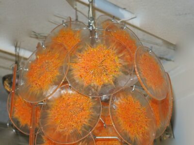 1970'  Venini Bowl Chandelier in the Style of Vistosi 27 pieces