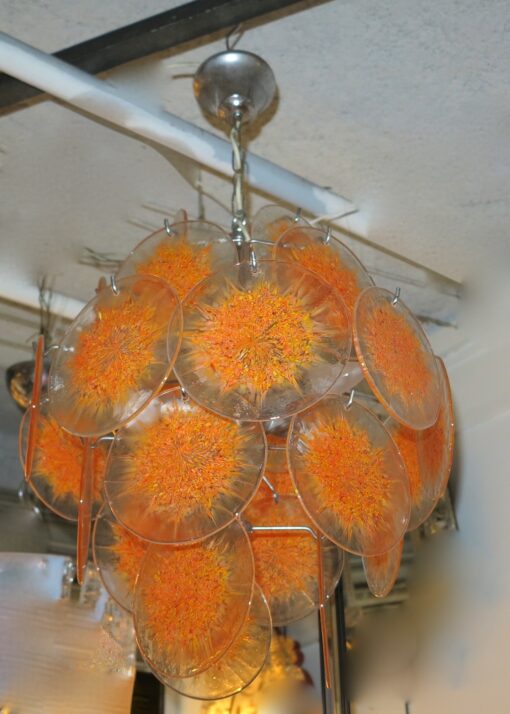1970'  Venini Bowl Chandelier in the Style of Vistosi 27 pieces