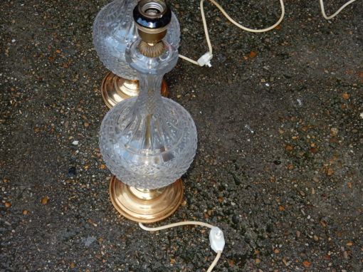 1950-70' Paire de Lampes  en Cristal et Bronze – Image 5