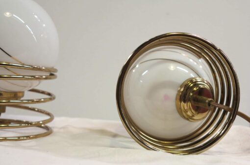 1970' Pair of lamps with golden planet satellite lines on spring - Image 8