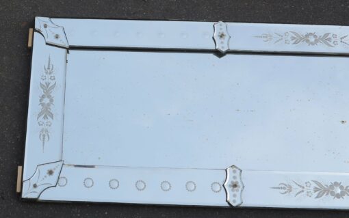1900' Venice Rectangular Mirror with Flowers and Bubbles 200 x 67 cm - Image 7
