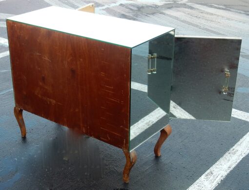 1940/50' Buffet Art Déco Miroir 2 Portes 2 Poignées Verre – Image 4