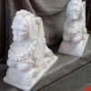 1950 'Pair of Statuary White Marble Sphinxes
