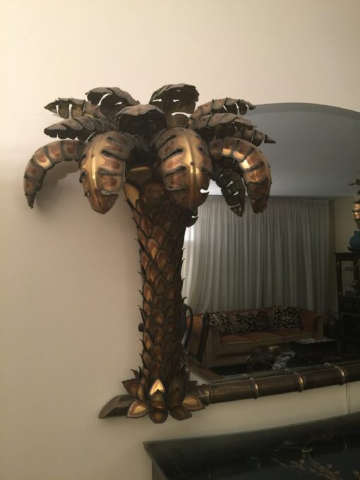 1970 ' Original Mirror with Palms  Illuminating Single Piece by Barbier - Image 2