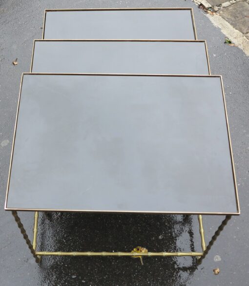 1950/70 Série de 3 Tables Gigognes Modèle Bambou avec Pieds Maison Baguès – Image 5