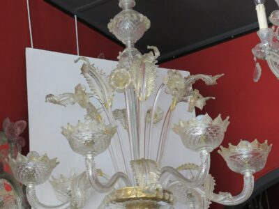 1900/20' Chandelier  Murano Cristal and Gold  With 6 Lights Arms