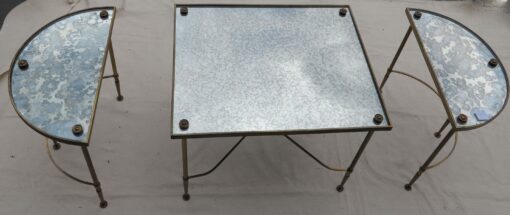 1950 Tripartite table tans and aged mirror style Maison Bagués - Image 7