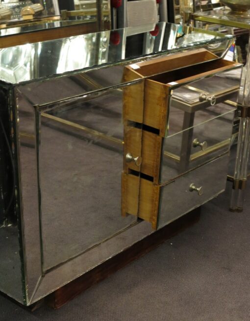 1950' Buffet Miroir Art Déco 1 Porte 3 Tiroirs – Image 4