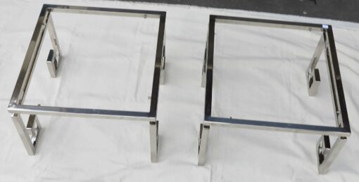 Pair ends of sofas style design in chrom metal - Image 3