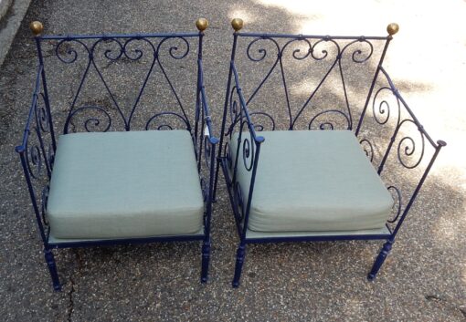 1900' Paire de Fauteuils en Fer Forgé