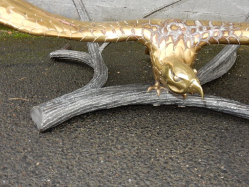 1982 ' Coffee Table Alain Chervet Eagle With Wings in the Spread  Ailes Déployées Brass and Iron - Image 8