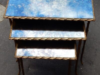 1950/70 Série de 3 Tables Gigognes Modèle Palmier Maison Charles