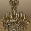 1880/1900' Lustre Napoléon III 5 Bras 25 Lampes Bronze Doré et Cristal – Image 6