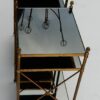 1950/70' Paire d'Étagères en Laiton à 3 Niveaux Maison Baguès Plateaux Opalines Noires – Image 2