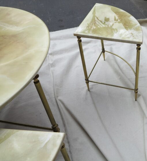 1950/70' Table Basse Maison Baguès en Bronze et ses 4 Tables en Angles – Image 6