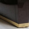 1970' Sideboard Lacquered Dark Purple style Aldo Tura Signed Roméo with Shelf in Gilded Brass Style Japan - Image 8