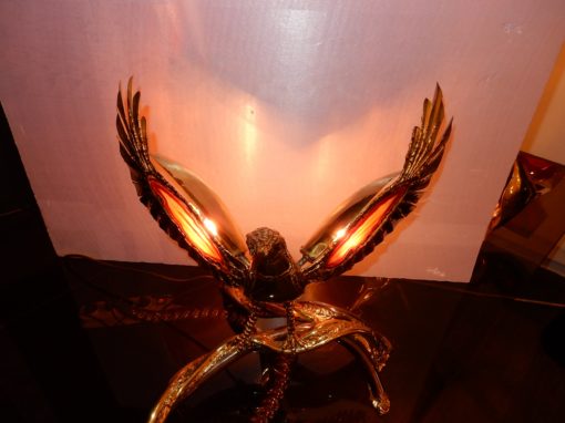 1970' Lampe a L Oiseau en Laiton Avec Agates Par Isabelle Faure – Image 5