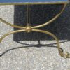 1950/70 Cofee table in gilted bronze with delphins Jacques Adnet top black opaline - Image 2