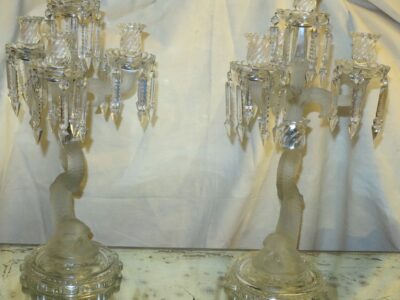 Pair of candlesticks Baccarat to dolphins