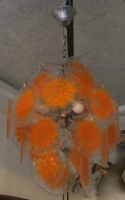 1970'  Venini Bowl Chandelier in the Style of Vistosi 27 pieces - Image 7