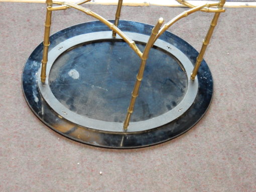1950/70 Table Basse Plateau Verre Noirci Maison Baguès en Laiton – Image 6