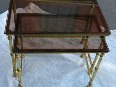 2 gicognes tables golden metal