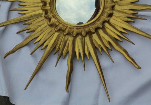 1950' Miroir soleil Convexe, bois doré 77 – Image 2